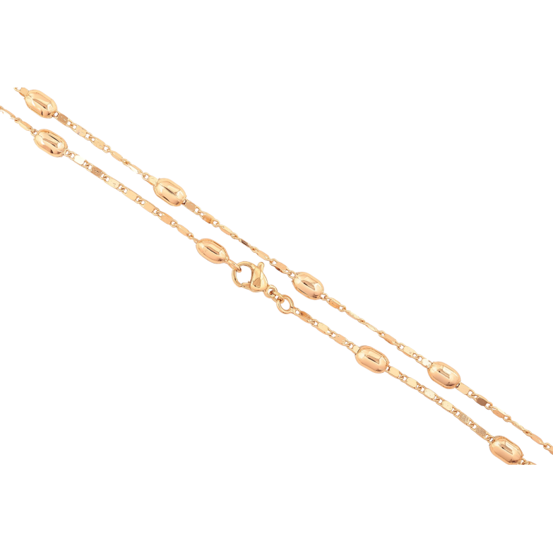 Ланцюжок Xuping Позолота 18K «Плетіння Морський ланцюг перекручений з намистинами» довжина 45см х 2-4мм фото №1