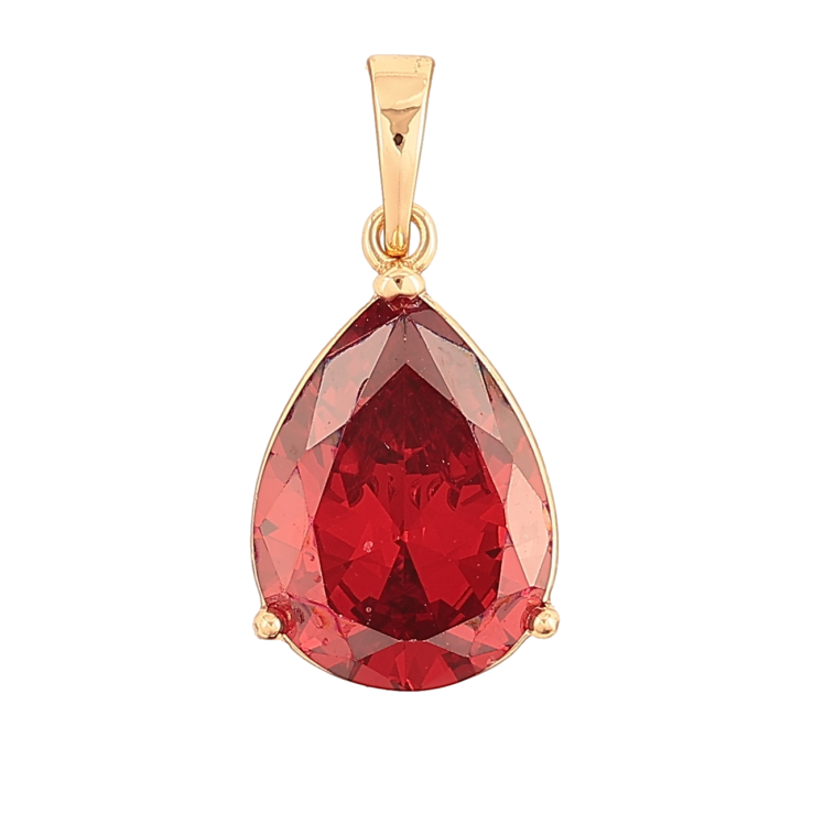Кулон Xuping Позолота 18K Красная кристальная капля для цепочки до 6мм фото №13