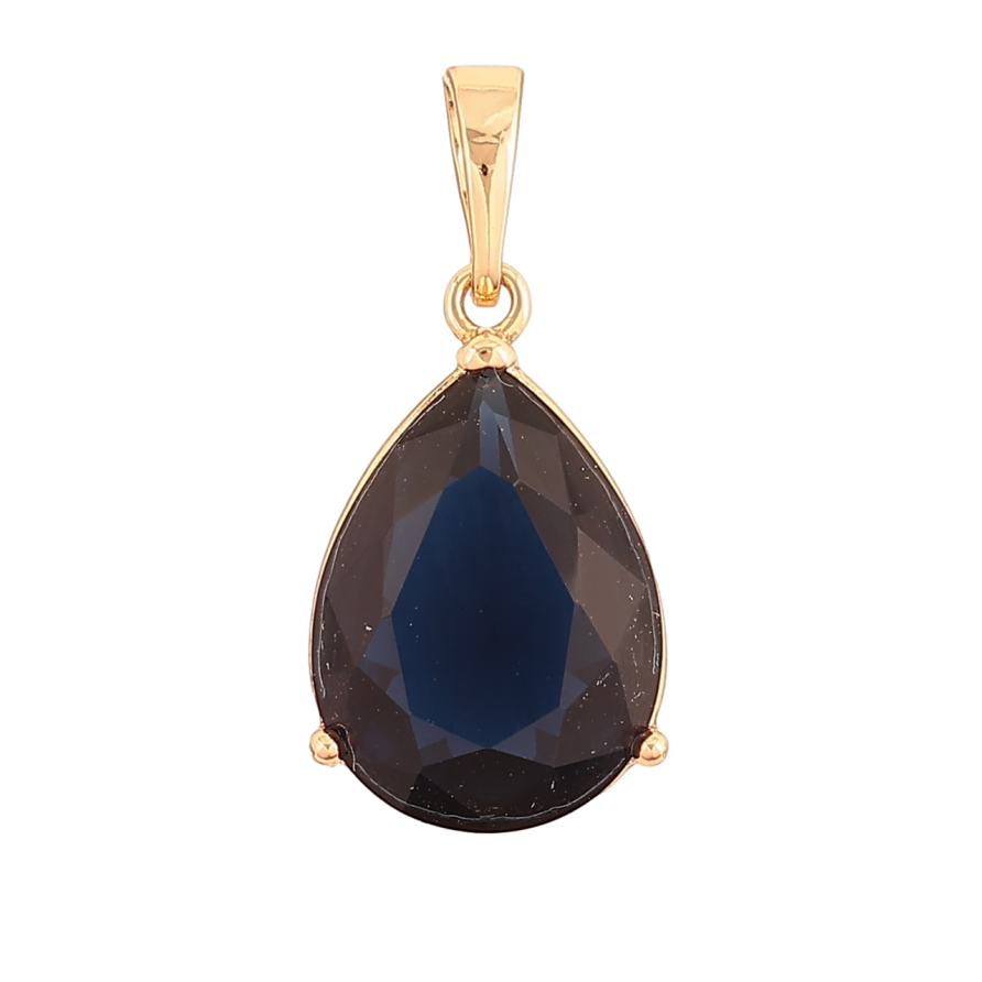 Кулон Xuping Позолота 18K «Синя кришталева крапля» для ланцюжка до 6мм фото №1