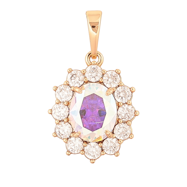 Кулон Xuping Позолота 18K Радужный кристалл в обрамлении для цепочки до 6мм фото №1