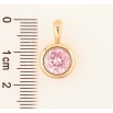 Кулон Xuping Позолота 18K «Рожевий кристал в обідковій оправі, ø 11мм» для ланцюжка до 4мм фото №2