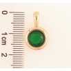 Кулон Xuping Позолота 18K Зеленый кристалл в ободковой оправе, ø 11мм для цепочки до 4мм фото №2