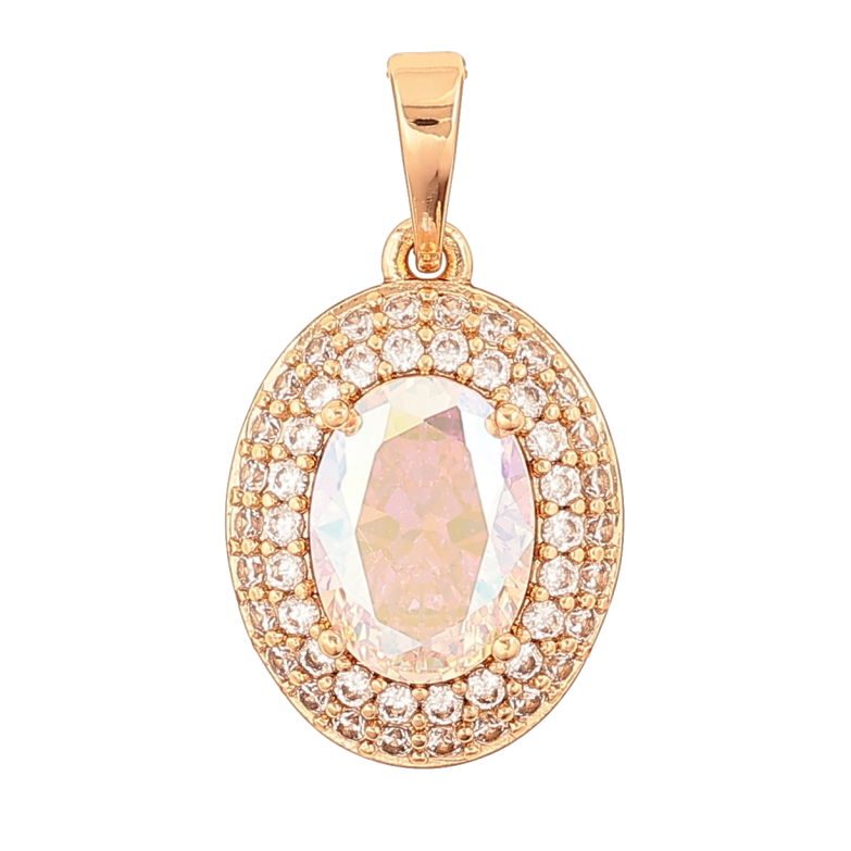 Кулон Xuping Позолота 18K «Райдужний кристал в обрамленні» для ланцюжка до 6мм фото №1