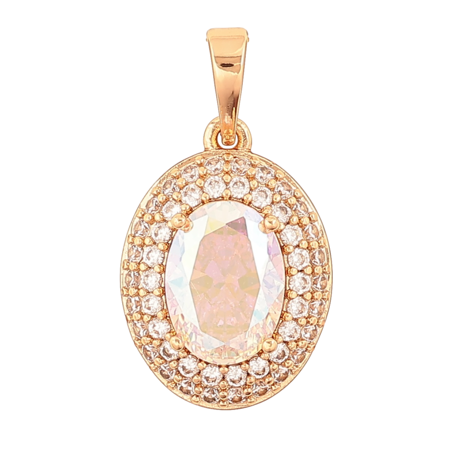 Кулон Xuping Позолота 18K Радужный кристалл в обрамлении для цепочки до 6мм фото №1