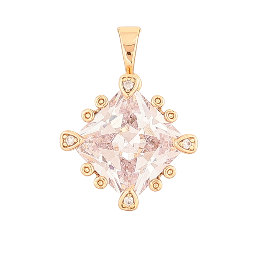 Кулон Xuping Позолота 18K «Кристал у декоративній оправі» для ланцюжка до 5мм фото №1