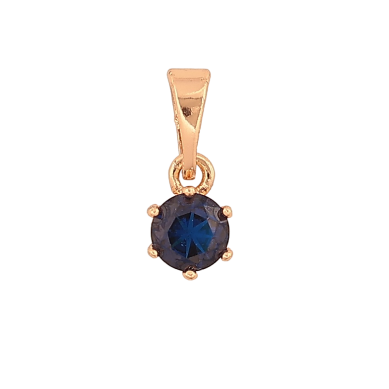 Кулон Xuping Позолота 18K Синий кристалл в 6-ти крапановой оправе, ø 5мм для цепочки до 5мм фото №1