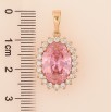 Кулон Xuping Позолота 18K «Рожевий кристал в обрамленні» для ланцюжка до 6мм фото №2