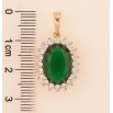 Кулон Xuping Позолота 18K «Зелений кристал в обрамленні» для ланцюжка до 6мм фото №2