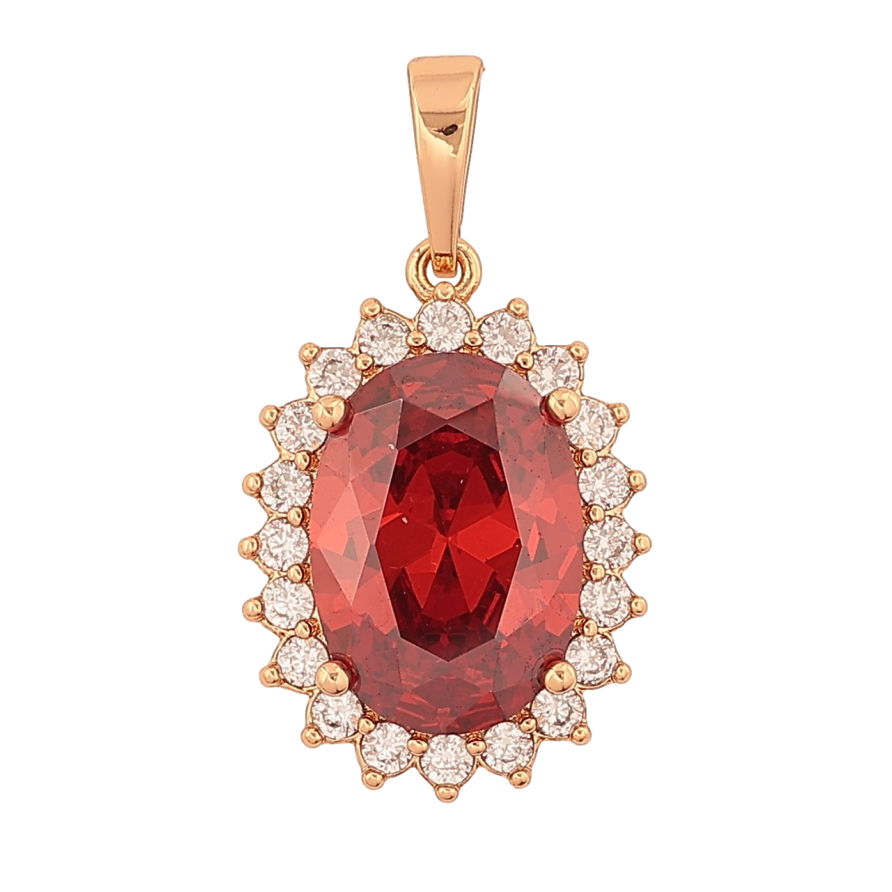 Кулон Xuping Позолота 18K Красный кристалл в обрамлении для цепочки до 6мм фото №1