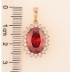 Кулон Xuping Позолота 18K Красный кристалл в обрамлении для цепочки до 6мм фото №2