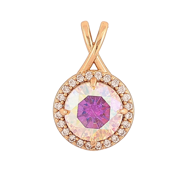 Кулон Xuping Позолота 18K «Райдужний кристал в обрамленні» для ланцюжка до 4мм фото №4
