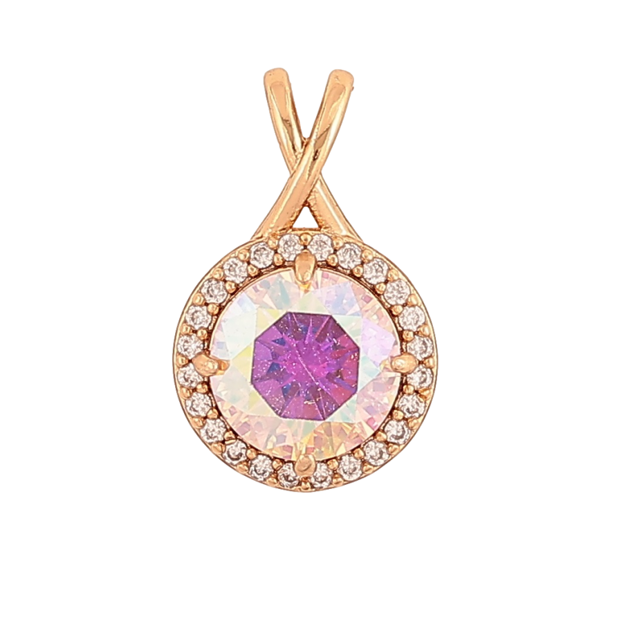 Кулон Xuping Позолота 18K «Райдужний кристал в обрамленні» для ланцюжка до 4мм фото №1