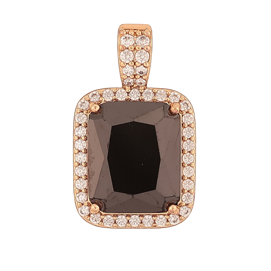 Кулон Xuping Позолота 18K Черный кристалл в обрамлении для цепочки до 4мм фото №1