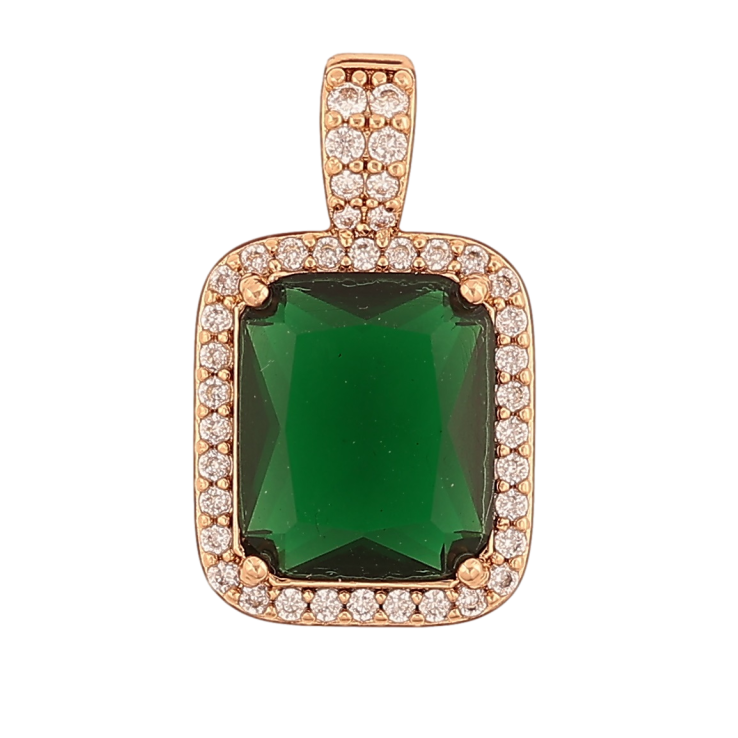 Кулон Xuping Позолота 18K Зеленый кристалл в обрамлении для цепочки до 4мм фото №14