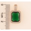 Кулон Xuping Позолота 18K «Зелений кристал в обрамленні» для ланцюжка до 4мм фото №2