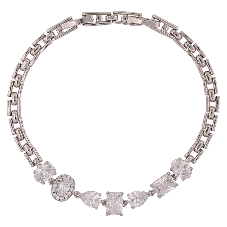 Браслет Xuping Родій «Браслетний візерунок з кристалами» довжина з доп. замком 17.5,19.5см х 4-7мм фото №24