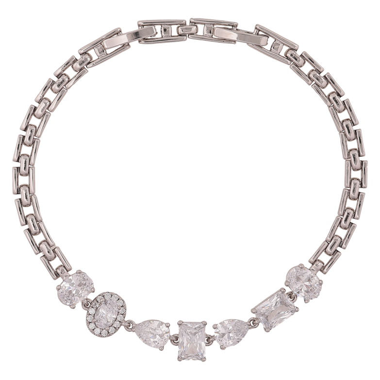 Браслет Xuping Родій «Браслетний візерунок з кристалами» довжина з доп. замком 17.5,19.5см х 4-7мм фото №14