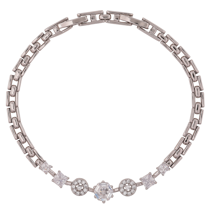 Браслет Xuping Родій «Браслетний візерунок з кристалами» довжина з доп. замком 17.5,19.5см х 4-7мм фото №25