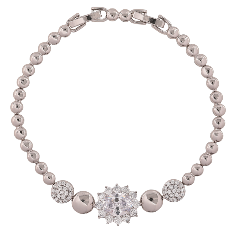 Браслет Xuping Родий Кристальный блеск длинна с доп. замком 17.5,19.5см х 4-12мм фото №13