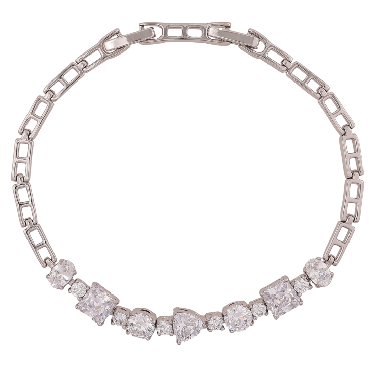 Браслет Xuping Родій «Кришталева доріжка» довжина з доп. замком 17.5,19.5см х 4-7мм фото №10