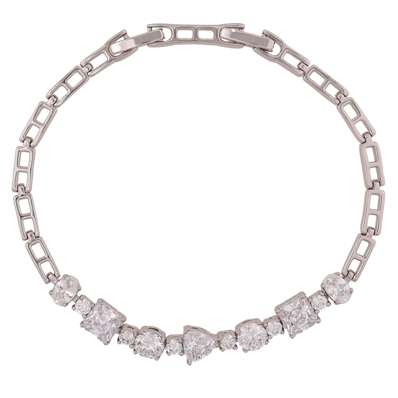 Браслет Xuping Родій «Кришталева доріжка» довжина з доп. замком 17.5,19.5см х 4-7мм фото №1