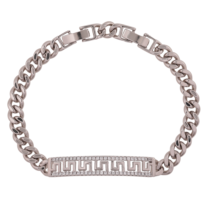 Браслет Xuping Родій «Ланцюжок з пластиною» довжина з доп. замком 17,19см х 6-7мм фото №1