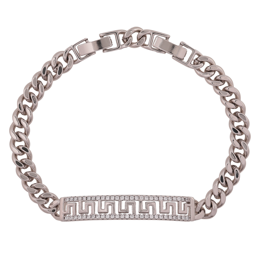 Браслет Xuping Родій «Ланцюжок з пластиною» довжина з доп. замком 17,19см х 6-7мм фото №1