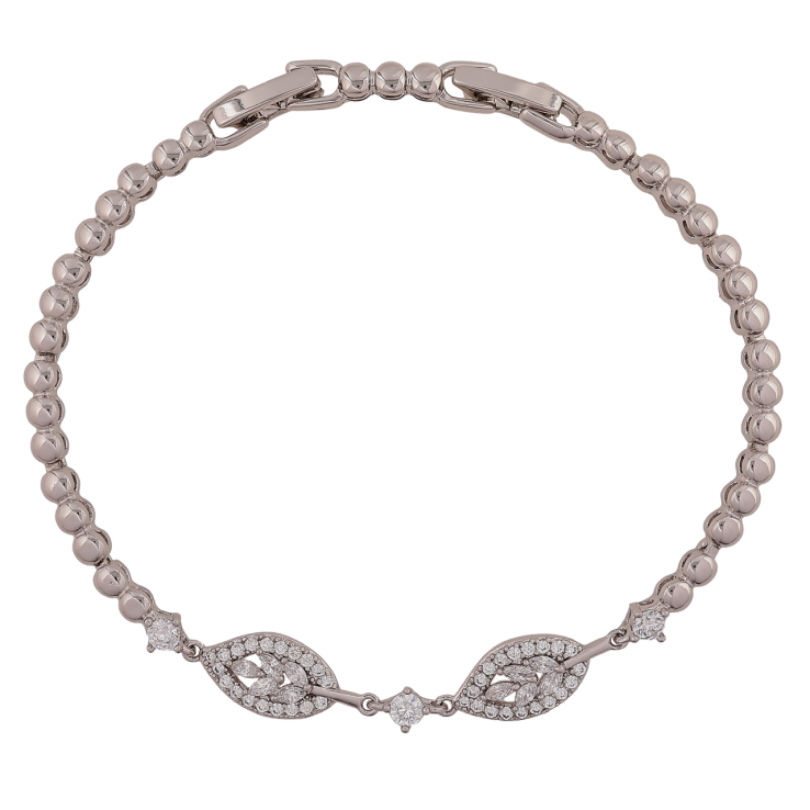 Браслет Xuping Родій «Кришталеві листочки» довжина з доп. замком 17,19см х 3-7мм фото №15