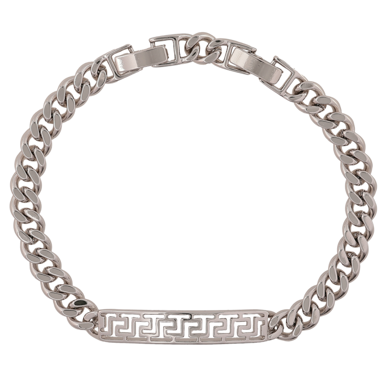 Браслет Xuping Родий Панцирная цепочка с пластиной длинна с доп. замком 17.5,19.5см х 6мм фото №1