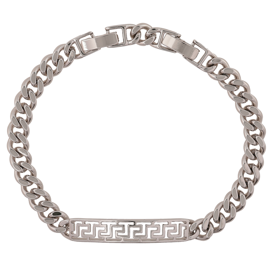 Браслет Xuping Родій «Панцирний ланцюжок з пластиною» довжина з доп. замком 17.5,19.5см х 6мм фото №1