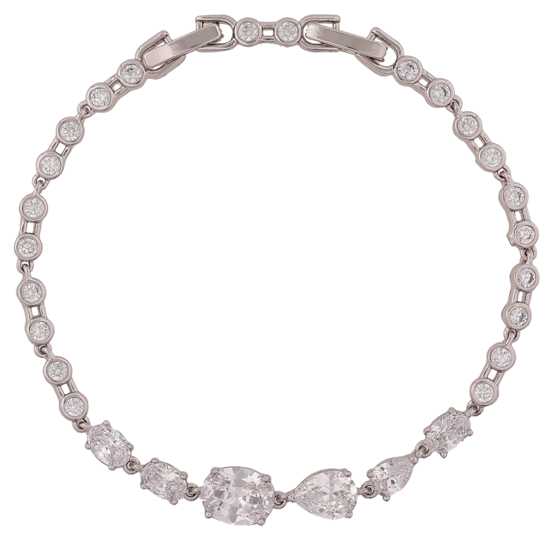 Браслет Xuping Родий Дорожка кристаллов длинна с доп. замком 17,19см х 3-7мм фото №8