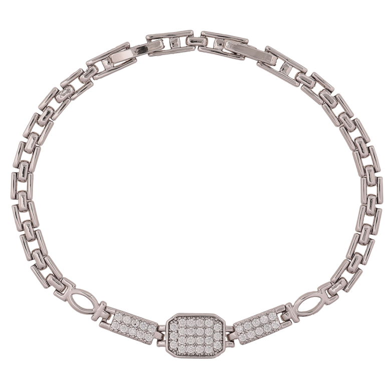 Браслет Xuping Родій «Візерунок з інкрустацією кристалами» довжина з доп. замком 17.5,19.5см х 4-8мм фото №17