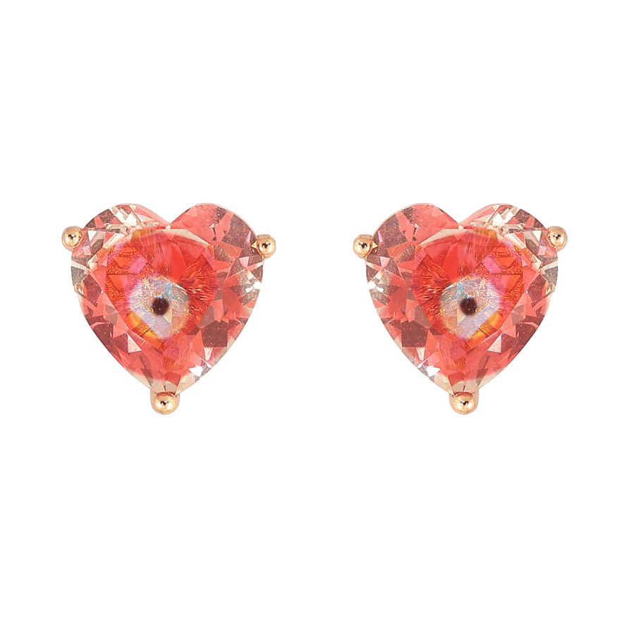 Серьги Xuping Позолота 18K пусеты Кристальные сердечки фото №1 Серьги Xuping Позолота 18K пусеты Кристальные сердечки фото №1