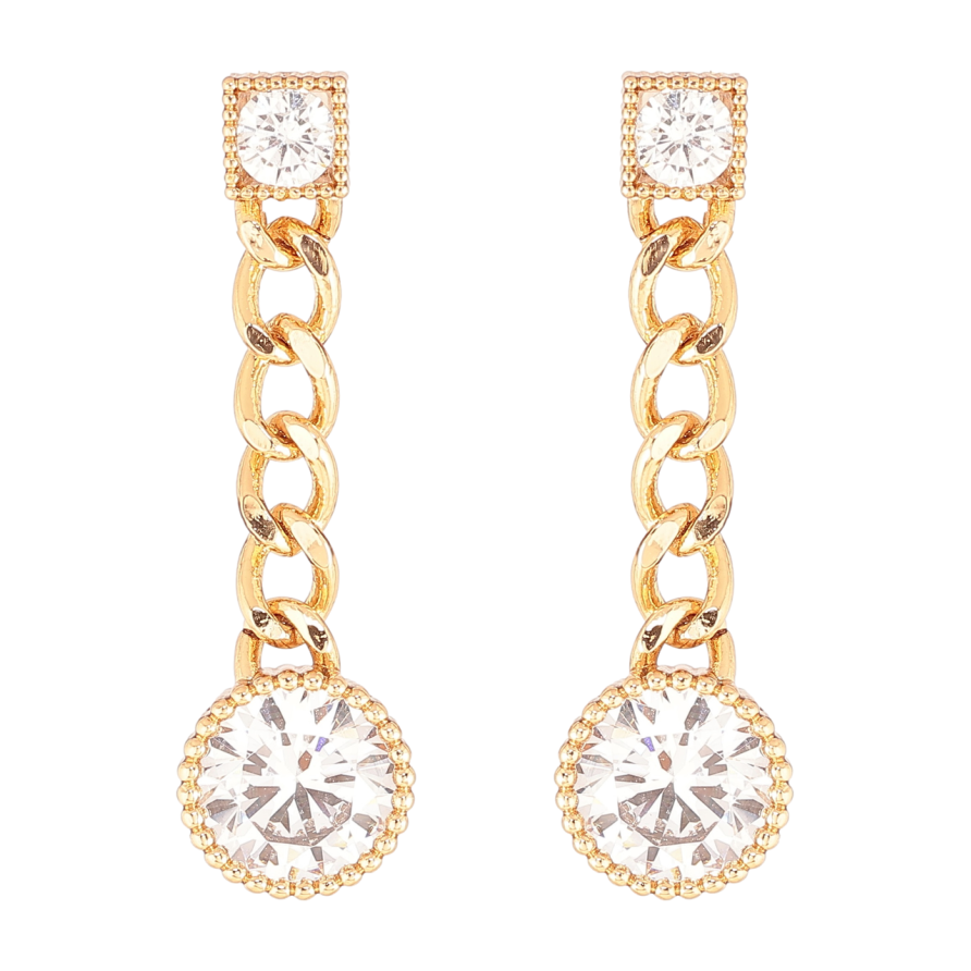 Серьги Xuping Позолота 18K пусеты Подвески цепочки с кристаллами фото №1 Серьги Xuping Позолота 18K пусеты Подвески цепочки с кристаллами фото №1