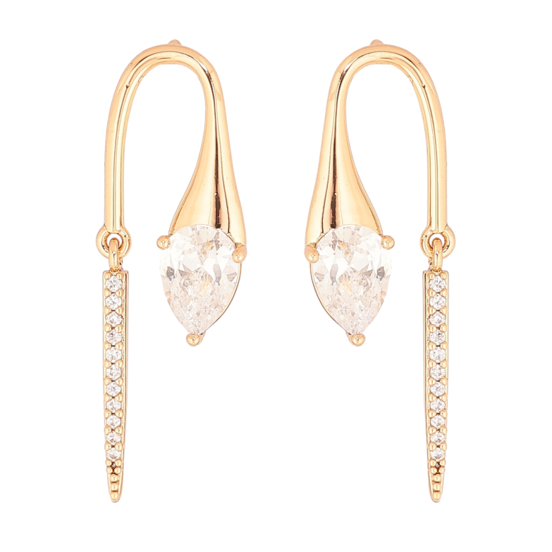 Серьги Xuping Позолота 18K пусеты Кристальные подвески фото №1 Серьги Xuping Позолота 18K пусеты Кристальные подвески фото №1