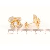 Серьги Xuping Позолота 18K пусеты Цветочки с инкрустацией кристаллами фото №2