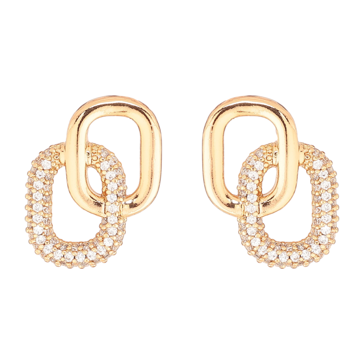 Сережки Xuping Позолота 18K пусети «Овали з інкрустацією кристалами» фото №5 Сережки Xuping Позолота 18K пусети «Овали з інкрустацією кристалами» фото №5