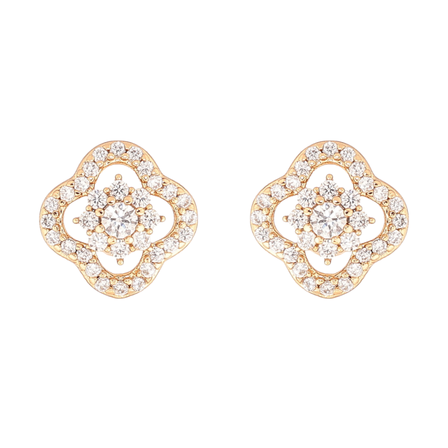 Сережки Xuping Позолота 18K пусети «Кришталеві квіточки» фото №1 Сережки Xuping Позолота 18K пусети «Кришталеві квіточки» фото №1