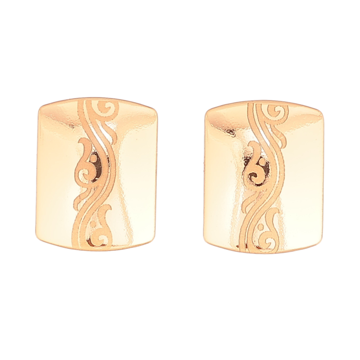 Сережки Xuping Позолота 18K пусети «Візерунок напиленням» фото №5 Сережки Xuping Позолота 18K пусети «Візерунок напиленням» фото №5