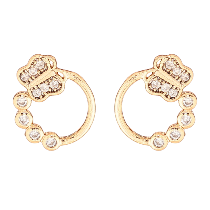 Серьги Xuping Позолота 18K пусеты Колечки с бабочками фото №9 Серьги Xuping Позолота 18K пусеты Колечки с бабочками фото №9