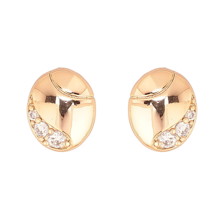 Серьги Xuping Позолота 18K пусеты Овалы с кристаллами фото №20