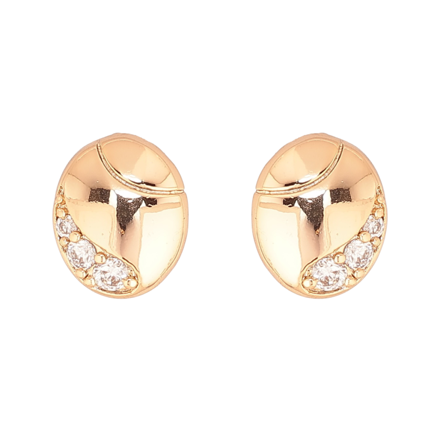 Серьги Xuping Позолота 18K пусеты Овалы с кристаллами фото №1 Серьги Xuping Позолота 18K пусеты Овалы с кристаллами фото №1