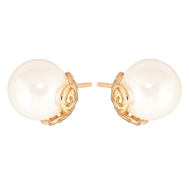 Сережки Xuping Позолота 18K пусети «Перлини в ажурній оправі» фото №7 Сережки Xuping Позолота 18K пусети «Перлини в ажурній оправі» фото №7