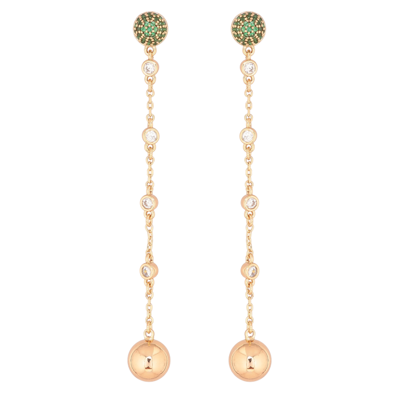 Серьги Xuping Позолота 18K пусеты Декоративные подвески с зелеными кристаллами фото №1 Серьги Xuping Позолота 18K пусеты Декоративные подвески с зелеными кристаллами фото №1
