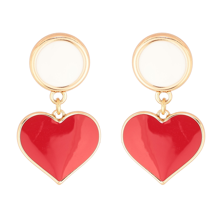Серьги Xuping Позолота 18K пусеты Подвески сердечки с красно-белой эмалью фото №18 Серьги Xuping Позолота 18K пусеты Подвески сердечки с красно-белой эмалью фото №18