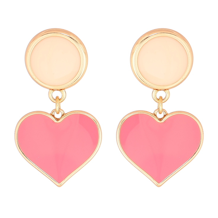 Серьги Xuping Позолота 18K пусеты Подвески сердечки с розово-бежевой эмалью фото №21 Серьги Xuping Позолота 18K пусеты Подвески сердечки с розово-бежевой эмалью фото №21