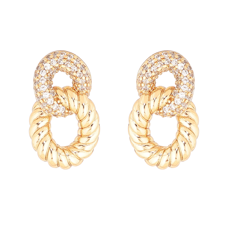 Серьги Xuping Позолота 18K пусеты Узор с инкрустацией кристаллами фото №1 Серьги Xuping Позолота 18K пусеты Узор с инкрустацией кристаллами фото №1