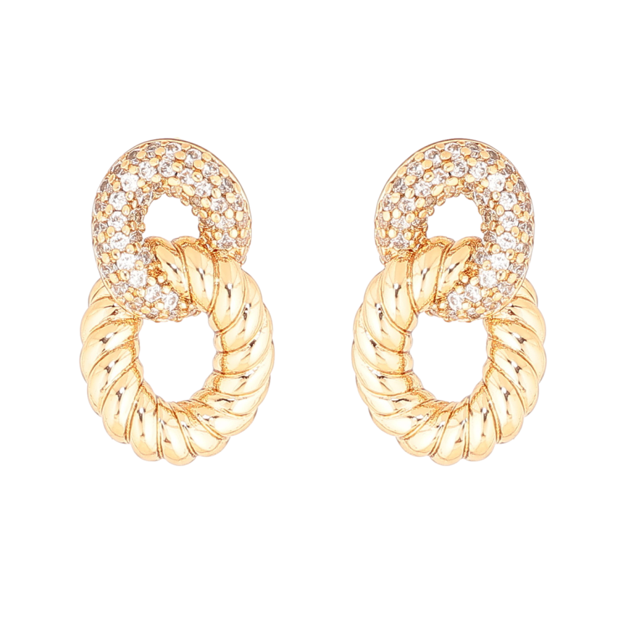 Сережки Xuping Позолота 18K пусети «Візерунок з інкрустацією кристалами» фото №1 Сережки Xuping Позолота 18K пусети «Візерунок з інкрустацією кристалами» фото №1