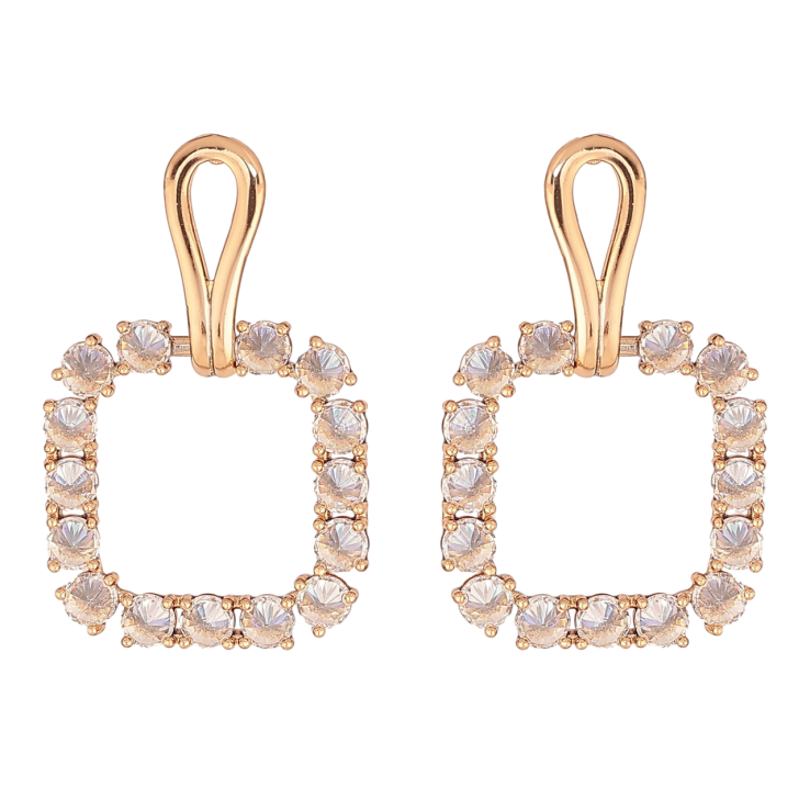 Серьги Xuping Позолота 18K пусеты Кристальные подвески фото №5 Серьги Xuping Позолота 18K пусеты Кристальные подвески фото №5