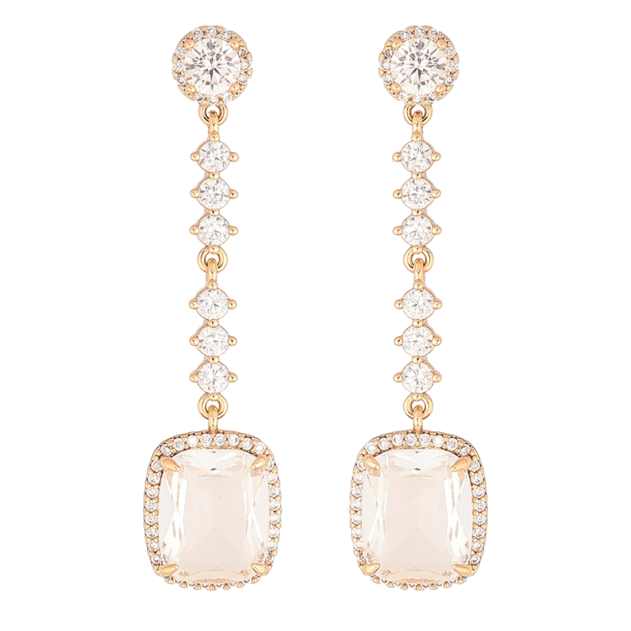 Серьги Xuping Позолота 18K пусеты Кристальные подвески фото №1